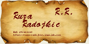 Ruža Radojkić vizit kartica
